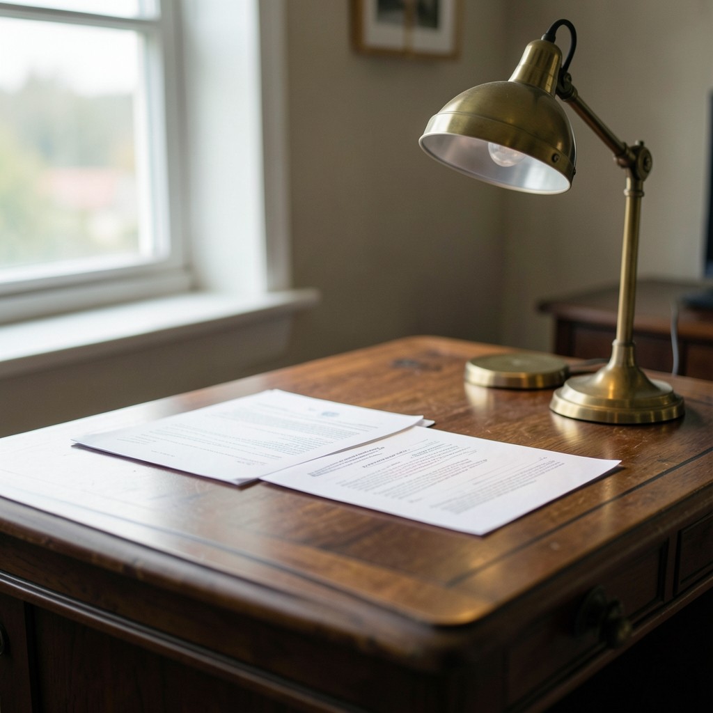 Bureau de consultation avec documents de contrat de travail dans le secteur des soins